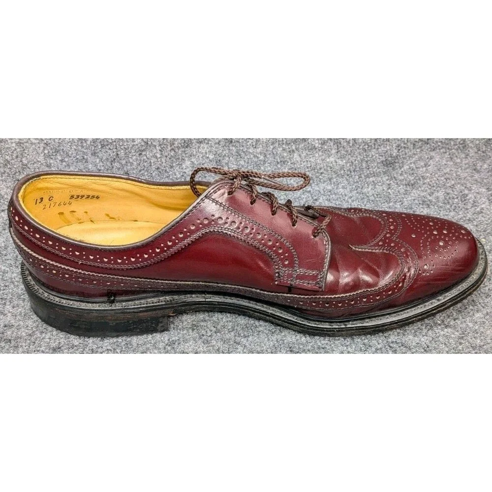 Vintage Dexter USA Longwing Wingtip Oxfords Mens 13 C Burgundy Oxblood...